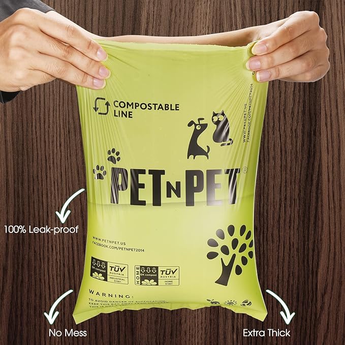 Pet N Pet Poop Bags For Dogs, 240 Counts Plant Based Dog Poop Bags Rolls, Dog Bags For Poop, Thick Dog Poop Bag Rolls, Doggy Poop Bags, 100% Leak-proof Easy to Use Pet Poop Bags