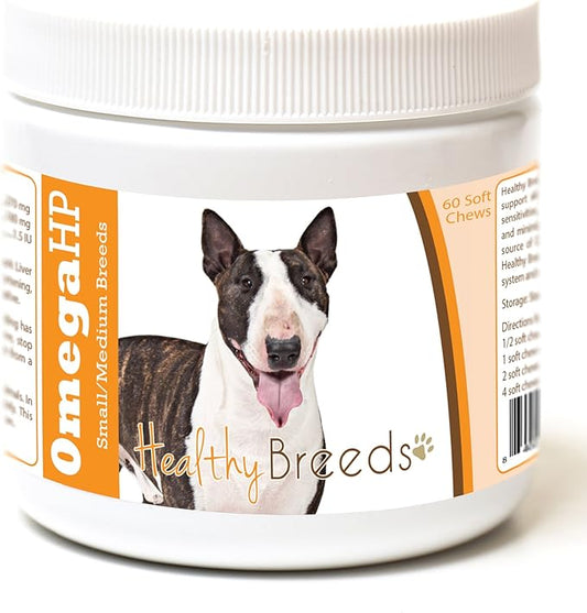 Healthy Breeds Miniature Bull Terrier Omega HP Fatty Acid Skin and Coat Support Soft Chews 60 Count