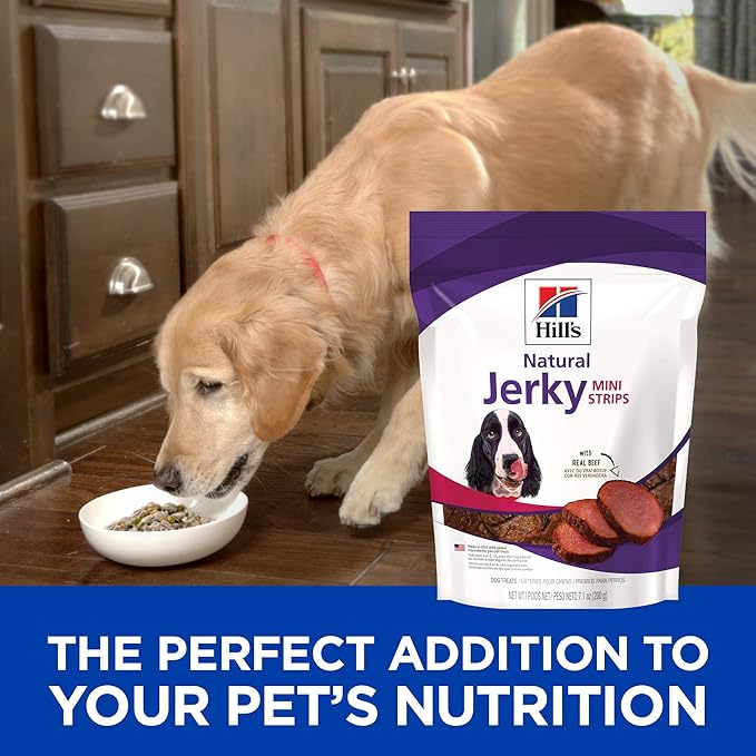 Hill's Natural Jerky Strips, All Life Stages, Great Taste, Dog Treats, Beef (small & mini breeds), 7.1 oz Bag