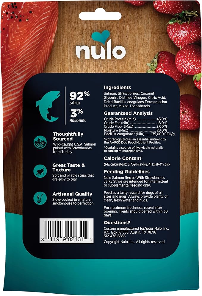 Nulo Premium Jerky Strips Dog Treats, Grain-Free High Protein Jerky Strips made with BC30 Probiotic to Support Digestive & Immune Health