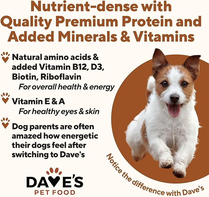 Dave's Pet Food Wet Dog Food (Chicken & Rice), Made in USA Naturally Healthy Canned Dog Food, Added Vitamins & Minerals, Wheat & Gluten-Free, 13.2 oz Cans (Case of 12 pk)