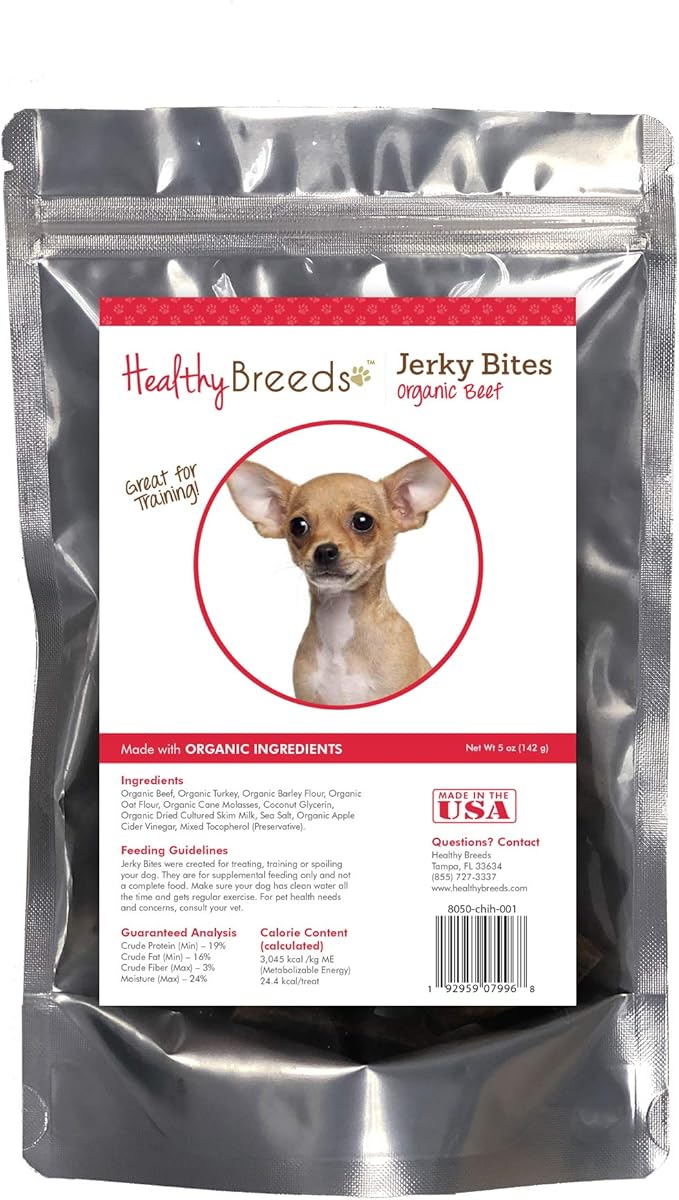 Healthy Breeds Chihuahua Jerky Bites Beef Recipe Dog Treats 5 oz