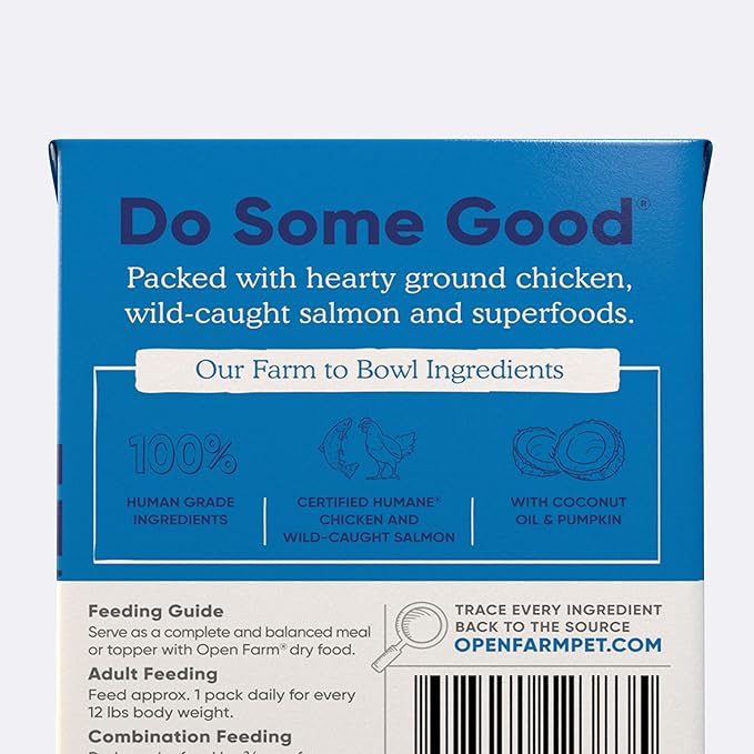 Open Farm Chicken & Salmon Rustic Stew Wet Dog Food, Grain-Free Meal or Food Topper with Responsibly Sourced Meat and Superfoods Without Artificial Ingredients, Pack of 12, 12.5 Oz Each