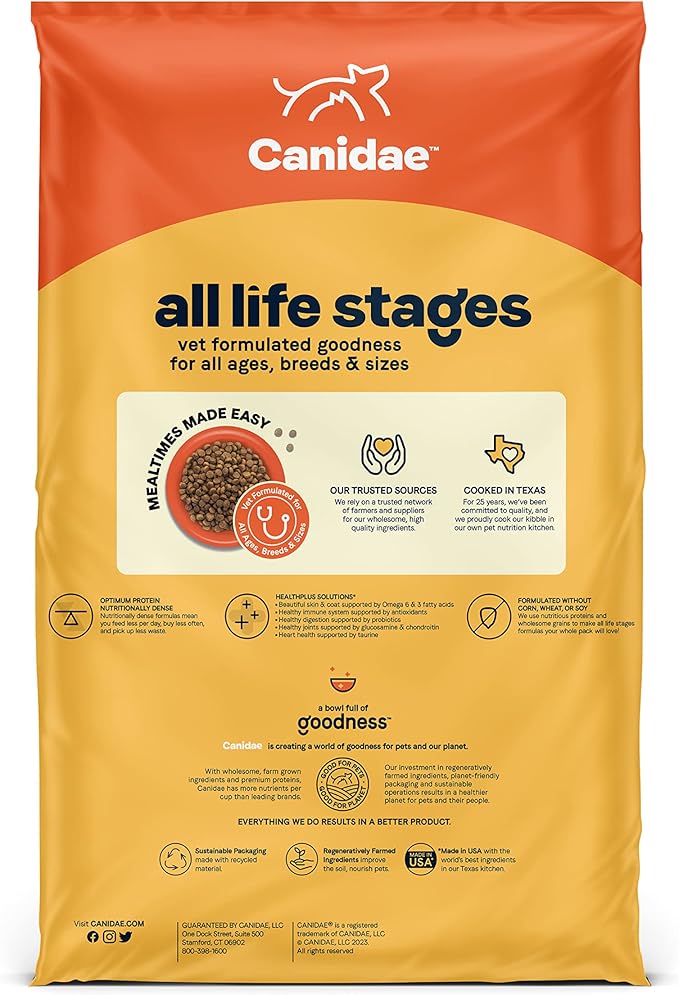 Canidae All Life Stages Premium Dry Dog Food for All Breeds, All Ages, Chicken Meal & Rice Recipe, 27 lbs.