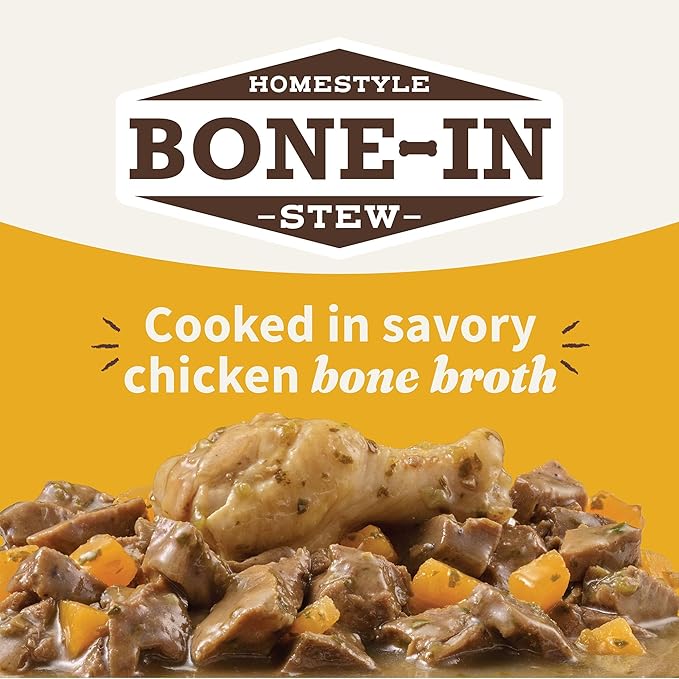HALO Elevate Wet Dog Food, Grain Free, Homestyle Bone-in Chicken Stew with Sweet Potatoes & Kale, 12.7oz (Pack of 6)