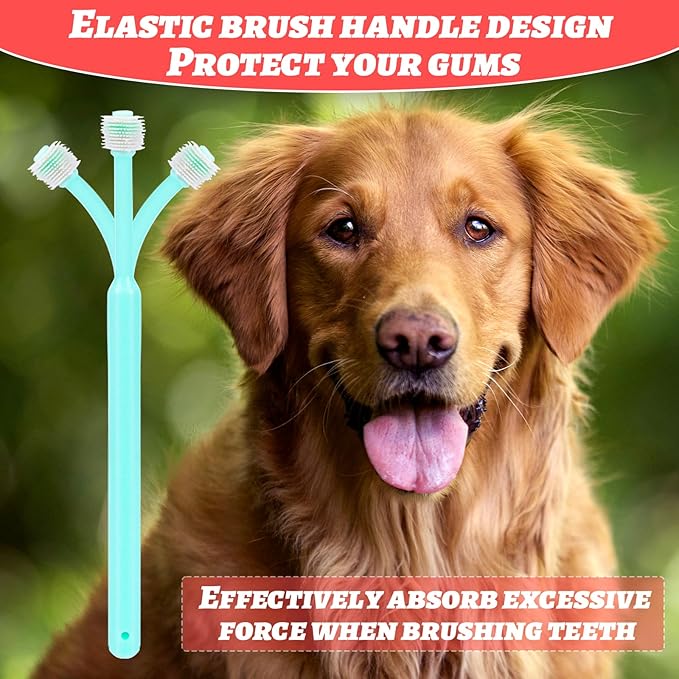 2 Pack Puppy Tooth Brushing Kit, 360 Degree Silicone Dog / Cat Toothbrush Pet Dental Care Dog Oral Hygiene Deep Clean Pet Teeth Cleaning Tool Soft Bristles Friendly to Gums, Easy to Handle - Small