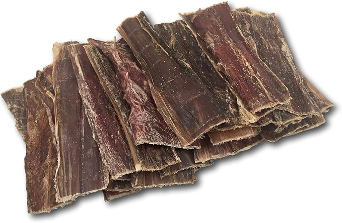 Top Dog Chews - 5" - 6" Buffalo Beef Tendon Taffy, 30 Pack, Beef Jerky Dental Treats for Dogs - Organically Sourced, Single Ingredient Dog Treat, for Small, Medium, or Large Dogs