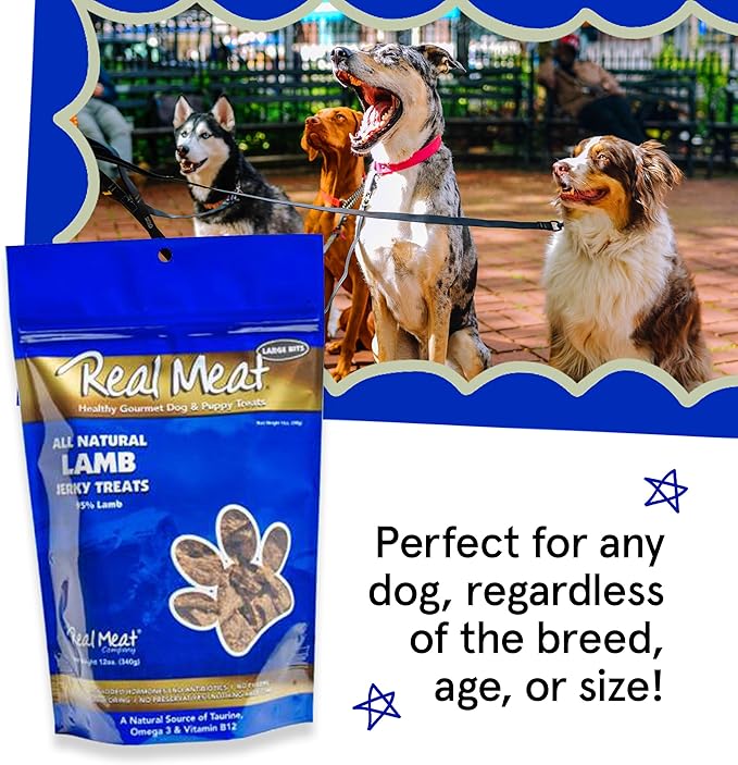 Real Meat Dog Treats - Two 12oz Bag of Bite-Sized Air-Dried Lamb Jerky for Dogs - Grain-Free Jerky Dog Treat Made up of 95% Human-Grade, Free-Range, Grass Fed Lamb - All-Natural High Protein Dog Treat