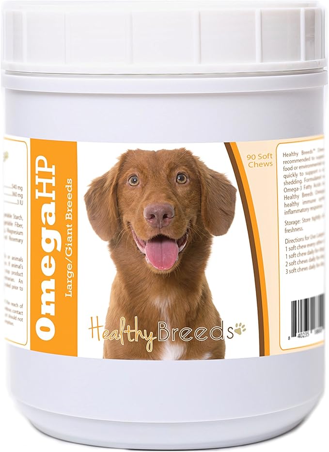 Healthy Breeds Nova Scotia Duck Tolling Retriever Omega HP Fatty Acid Skin and Coat Support Soft Chews 90 Count