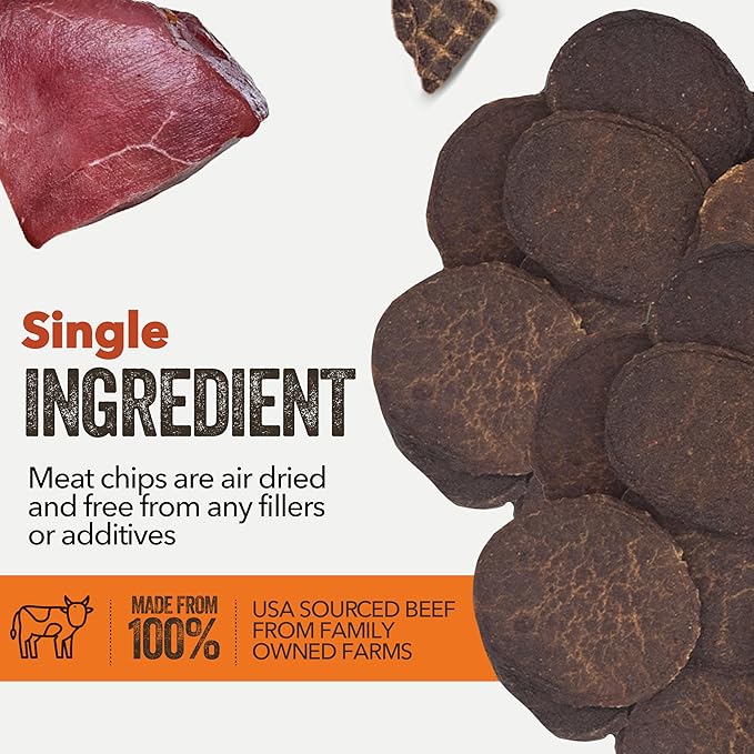 Gaines Family Farmstead Beef Chips for Dogs, All-Natural, Grain-Free, Soy-Free, Dye-Free, Healthy Dog Treats for All Ages & Breeds, Puppies, Made in USA, 6 oz