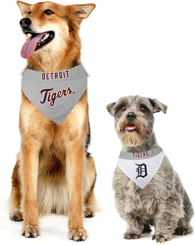 Pets First TIG-3217-S-M MLB Dog Bandana - Detroit Tigers Reversible Pet Bandana, Small/Medium, MLB Team Color