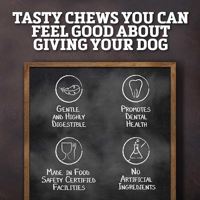 Rawhide Dog Treats | Healthy, Grass-Fed Buffalo Jerky Raw Hide Chews | Hickory Smoked Flavor | Jerky Braids, 10 Count