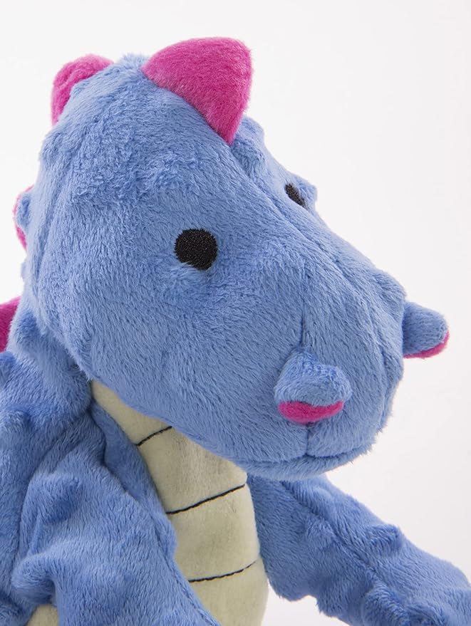 goDog Bubble Plush Dragons Squeaky Dog Toy, Chew Guard Technology - Periwinkle, Large
