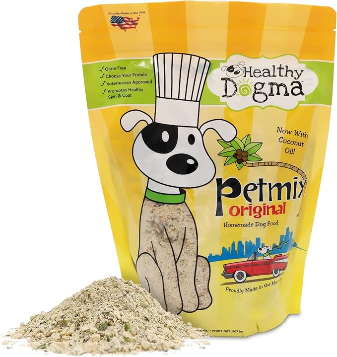 Healthy Dogma - PetMix Dehydrated Dog Food for Allergies, Joint Support & Mobility - Grain Free, Raw, Homemade Dog Food (Original, 2 lbs)
