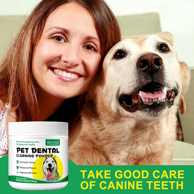 2 PACK Dog Teeth Cleaning Powder,Dog Dental Powder with Probiotics Effectively Remove Tartar,Plaque,Stains,Bad Breath,Dog Teeth Cleaning Power Support Oral Care for Small,Medium,Large Dogs,4.23oz