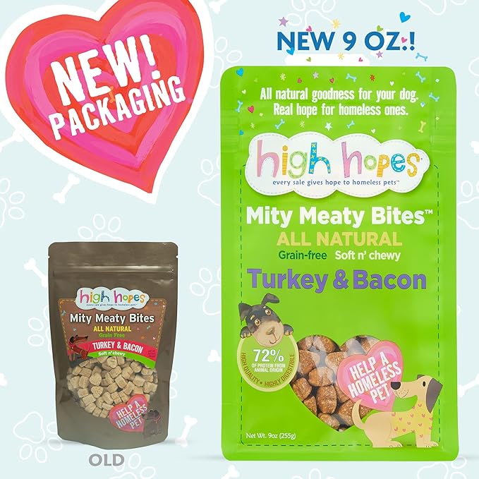 High Hopes - Every Sale Gives Hope to Homeless Pets - Mity Meaty Bites Turkey & Bacon Soft & Chewy 9oz