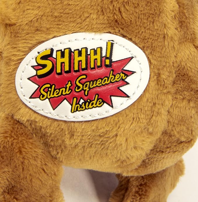 goDog Crazy Hairs Lion Silent Squeak Plush Dog Toy, Chew Guard Technology - Tan, Large