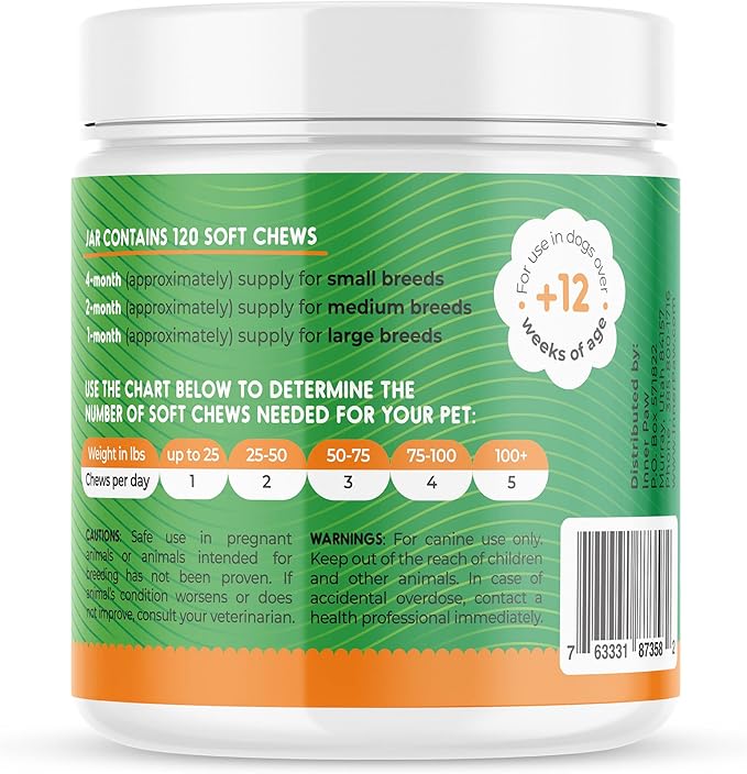 Probiotics for Dogs - Digestive Enzymes for Gut Health, Diarrhea & Bowel Support, Seasonal Allergies, Dog Supplement for Pet Immune System, Dog Vitamin - 120 Soft Chews - Chicken