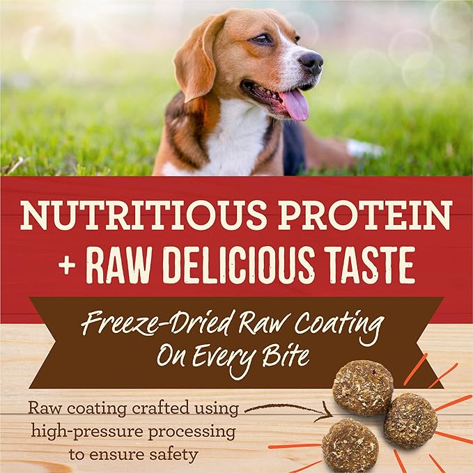 Merrick Healthy Grains Freeze Dried Raw Coated Kibble, Natural High Protein Dog Food, Beef and Brown Rice - 22.0 lb. Bag
