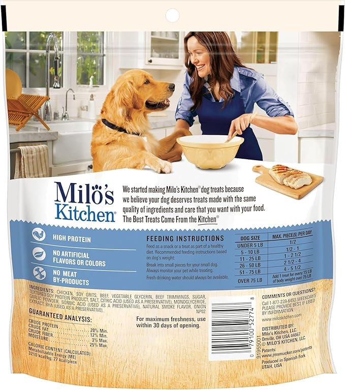 Milo's Kitchen Homestyle Dog Treats, Chicken Meatballs, 10 Ounce, High Protein, No Artifical Flavors