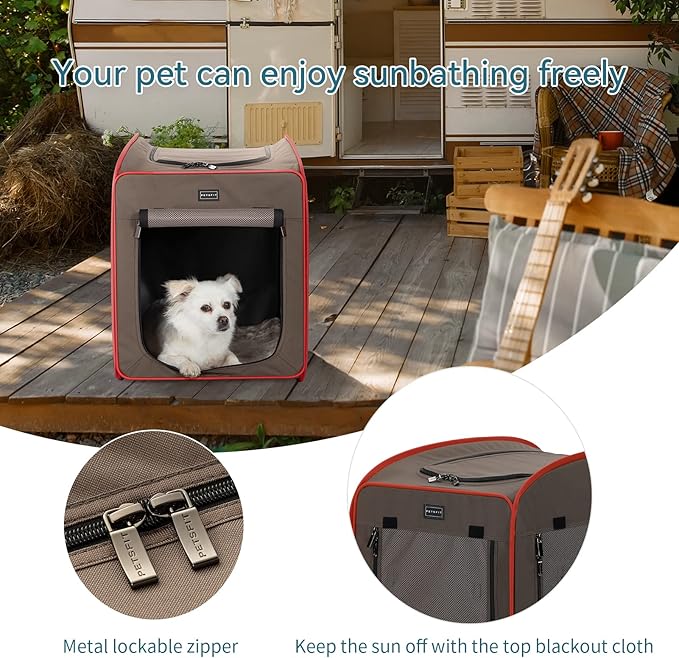 Petsfit Portable Dog Crates for Medium Dogs, Travel Dog Crate with Soft Cushion and Carrying Case, for Indoor Outdoor