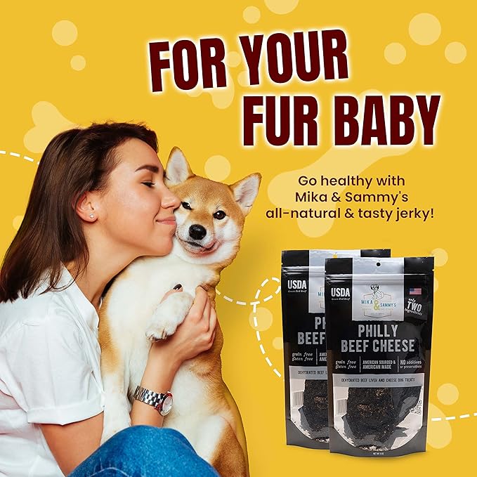 Mika & Sammy's Gourmet Beef Liver Jerky Dog Treats Made in The USA. (Beef Cheese 5 oz)