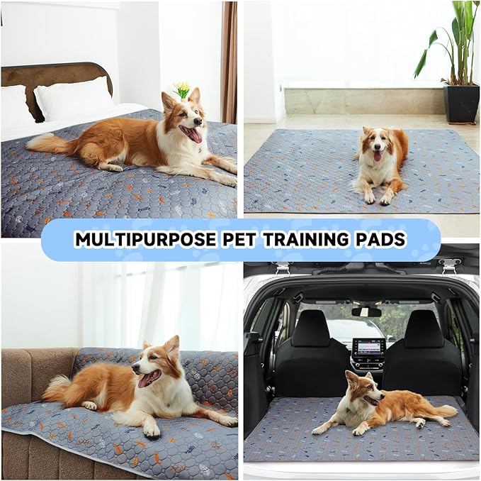 2 Pack Washable Guinea Pig Pee Pads, Waterproof Reusable Guinea Pig Cage Liners, Absorbent Bedding Training Mat for Small Animal Guinea Pigs Rabbit Bunny Hamster (Leaves - Light Grey, 24x48)