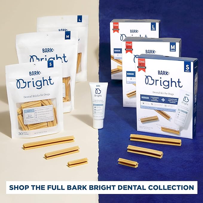 Bark Bright Dental Sticks for Small Dogs Chews, 5.82 oz, Count of 30
