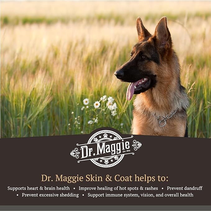 Dr. Maggie Skin and Coat | Omega 3 Supplement with Fish Oil, Flax, and Olive Oil | 240 ml