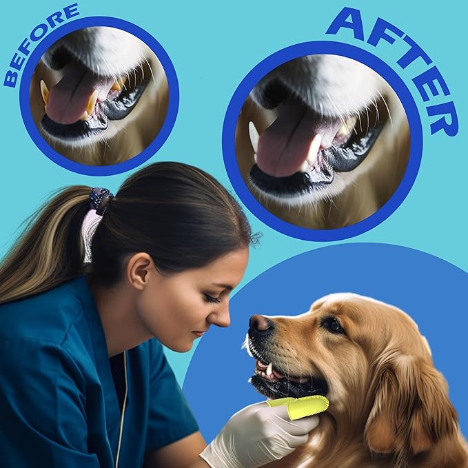 Dog Toothbrush Kit, Pet Toothbrush & Tongue Cleaner for Dogs, Cats & Small Pets, Finger Toothbrush for Dog, Cat Tooth Brush,Tooth Brushing, Dental Care kit for Small Pets Ferret
