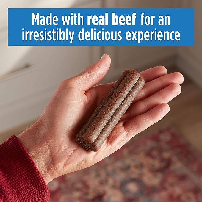 Milk-Bone Comfort Chews, Rawhide Free Dog Treats with Unique Chewy Texture and Real Beef, 3 Chews (Pack of 5), Easy on Digestive System