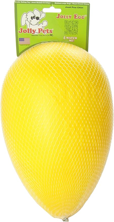 Jolly Pets Jolly Egg Dog Toy, 12 Inches/Large, Yellow (Pack of 2)