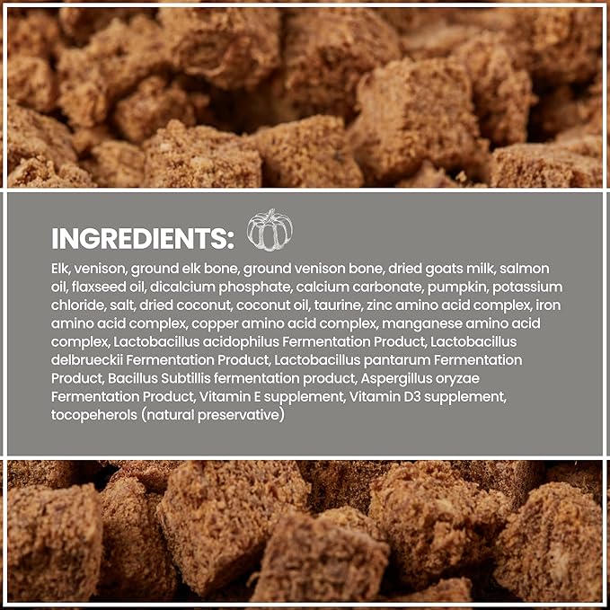 Muenster Freeze Dried Dog Food Topper Bites (5oz) - Farmhaus Elk Freeze Dried Raw Dog Food w/Organic Minerals - Elk & Organ Meats Meal Toppers for Dogs - Freeze Dried Dog Treats for Training