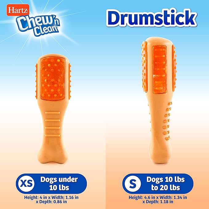 Hartz Chew ‘n Clean Chicken Flavored Drumstick Dog Treat & Chew Toy, Extra Small, 2 Pack