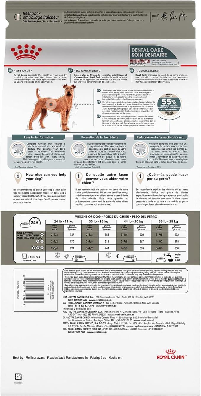 Royal Canin Medium Dog Dental Care Dry Dog Food, 28 lb bag