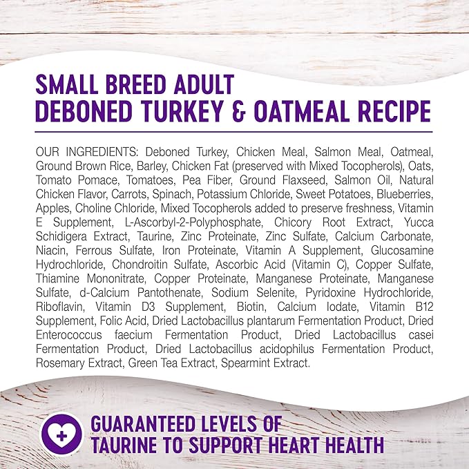 Wellness Complete Health Small Breed Adult Dry Dog Food with Grains and Real Turkey, Natural Ingredients, Omega Fatty Acids, and Probiotics, Made in USA (12-Pound Bag)”
