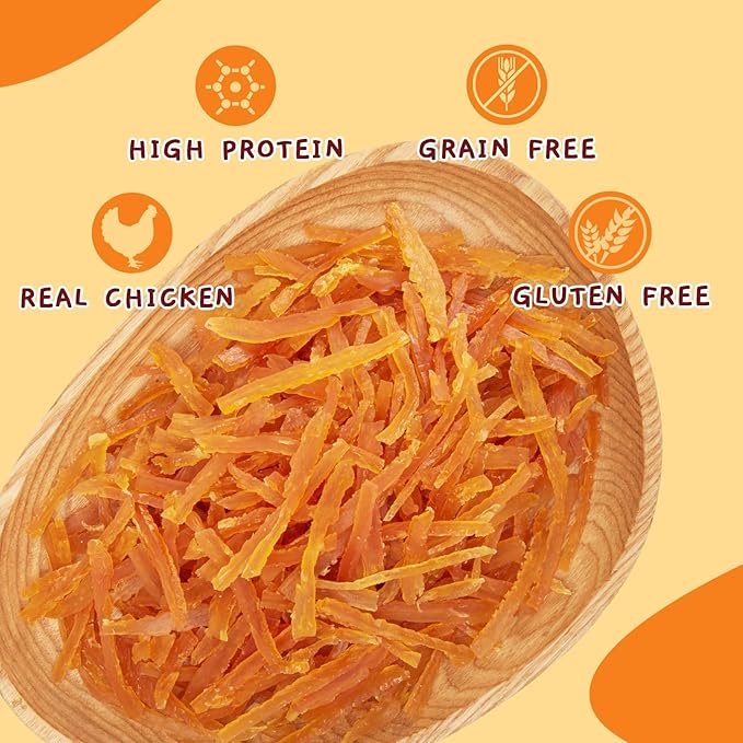 Jungle Calling Soft Training Treats for Small Dog and Cats, Mini Chicken Strips Puppy Training Snacks Easy to Digest, Grain free