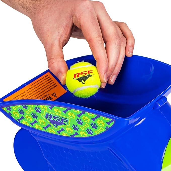 Franklin Pet Supply Ready Set Fetch Mini Automatic Tennis Ball Launcher Dog Toy - Electronic Mini Tennis Ball Thrower for Fetch + Playtime - Launches up to 40 Feet - Interactive Dog Fetch Toy - Mini