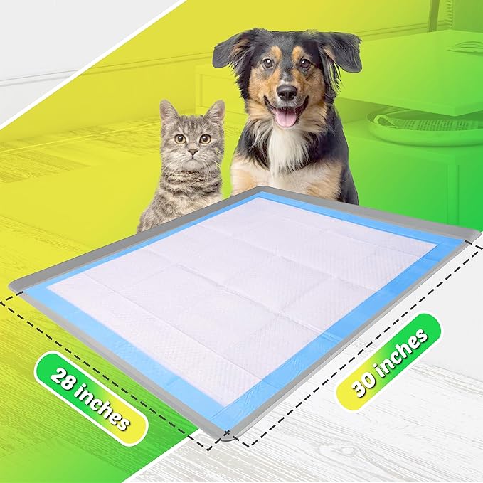 Skywin Dog Pad Holder Tray for 28 x 30 Inches Training Pads (Light Grey) - Easy to Clean and Store Perfect for Dog Potty Tray – Silicon Wee Wee Pad Holder, No Spill Pee Pad Holder for Dogs