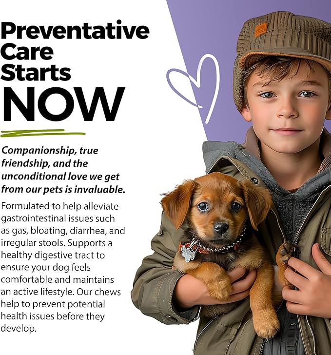 ANP Advanced Prebiotic & Probiotic Natural Chews for Dogs - No Animal Proteins, Gut Flora Health, Clinically Studied ProSEB Multi® for Digestive Health, including Diarrhea Relief and Bowel Stability