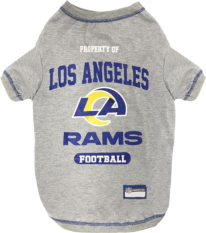 PET SHIRT for Dogs & Cats - NFL LOS ANGELES RAMS Dog T-Shirt, Large. - Cutest Pet Tee Shirt for the real sporty pup