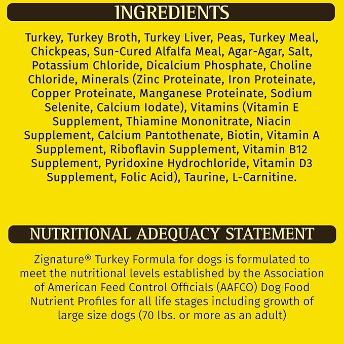 Zignature Turkey Formula Grain-Free Wet Dog Food 13oz, case of 12