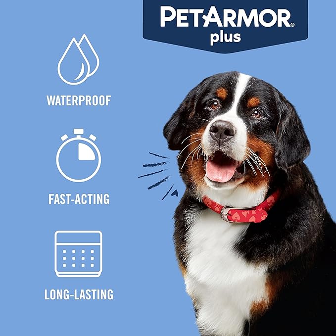 PetArmor Plus Flea and Tick Prevention for Dogs, Dog Flea and Tick Treatment, 12 Doses, Waterproof Topical, Fast Acting, X-Large Dogs (89-132 lbs)