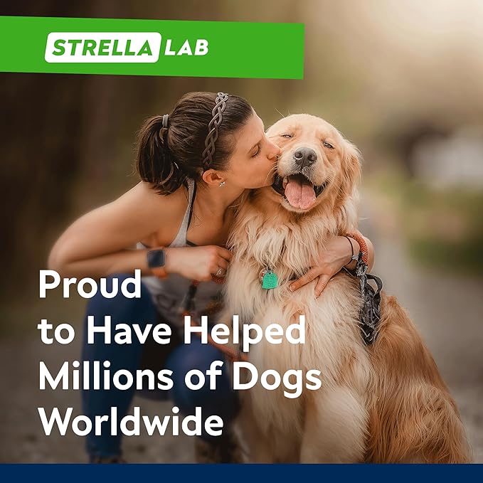 STRELLALAB Advanced Calming Hemp Chews for Dogs - Stress & Anxiety Relief - Behavior Aid - Natural Stress Relief During Firework, Storm, Barking - 120 Treats - Bacon