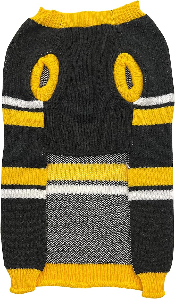 Pets First NFL Pittsburgh Steelers Dog Sweater, Size Medium. Warm and Cozy Knit Pet Sweater with NFL Team Logo, Best Puppy Sweater for Large and Small Dogs, Team Color (PIT-4179-MD)