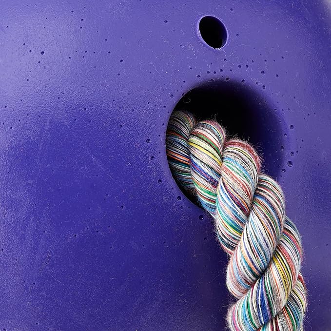 Jolly Pets Romp-n-Roll Rope and Ball Dog Toy, 8 Inches/Large, Purple, Large Breeds