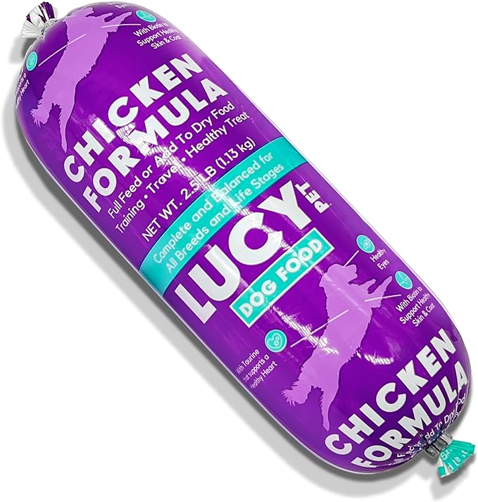 Lucy Pet Products Chicken Formula Dog Food Roll 2.5 lb, Meaty, Semi-Moist Dog Food (100600074), (Pack of 1)