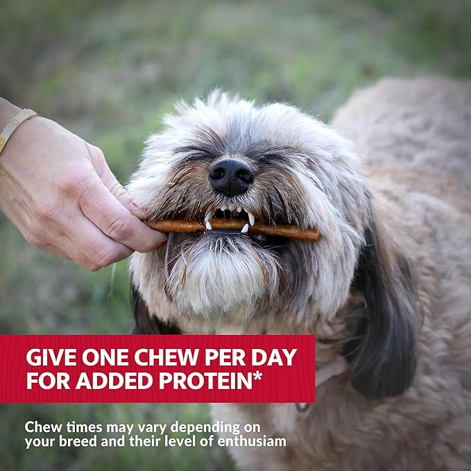 Beef Collagen Sticks for Dogs, Dog Chews Long Lasting, Rawhide Free - 15 Pack High Protein Chew Dog Treats for Small, Medium, and Large Dogs