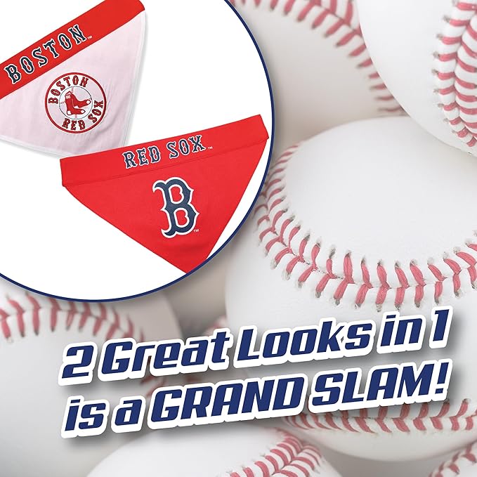 Pets First RSX-3217-S-M MLB Dog Bandana - Boston Red Sox Reversible Pet Bandana, Small/Medium, MLB Team Color