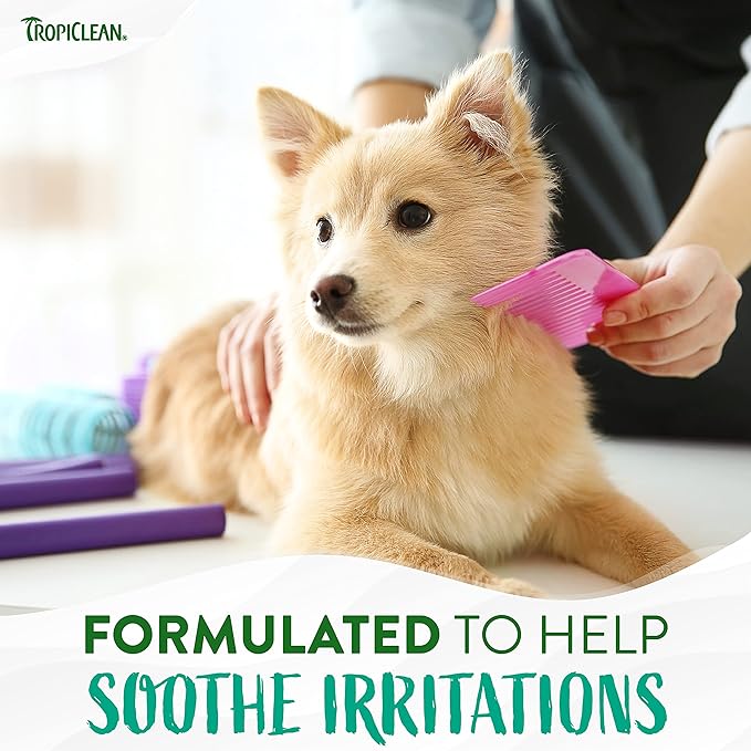 TropiClean Medicated Dog Shampoo for Allergies and Itching | Tea Tree & Oatmeal Dog Shampoo for Sensitive Skin | Natural Pet Shampoo Derived from Natural Ingredients | Made in the USA | 1 gallon
